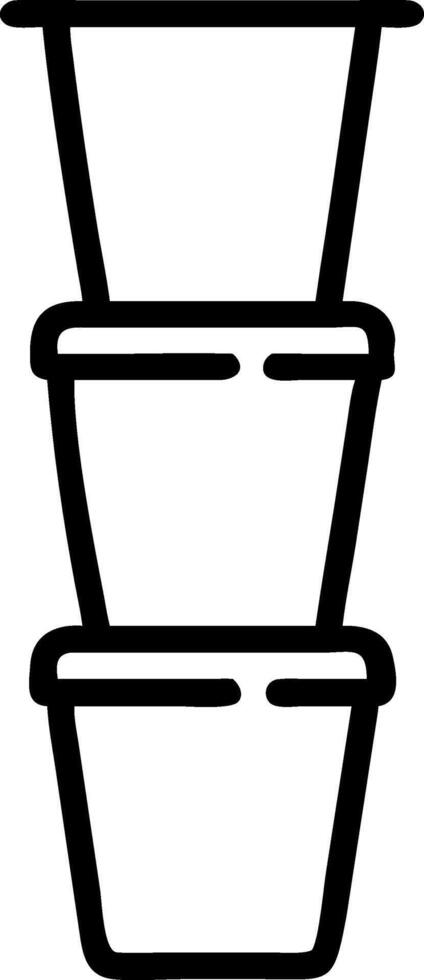 Stack of Cups with Simple and Clean Lines vector