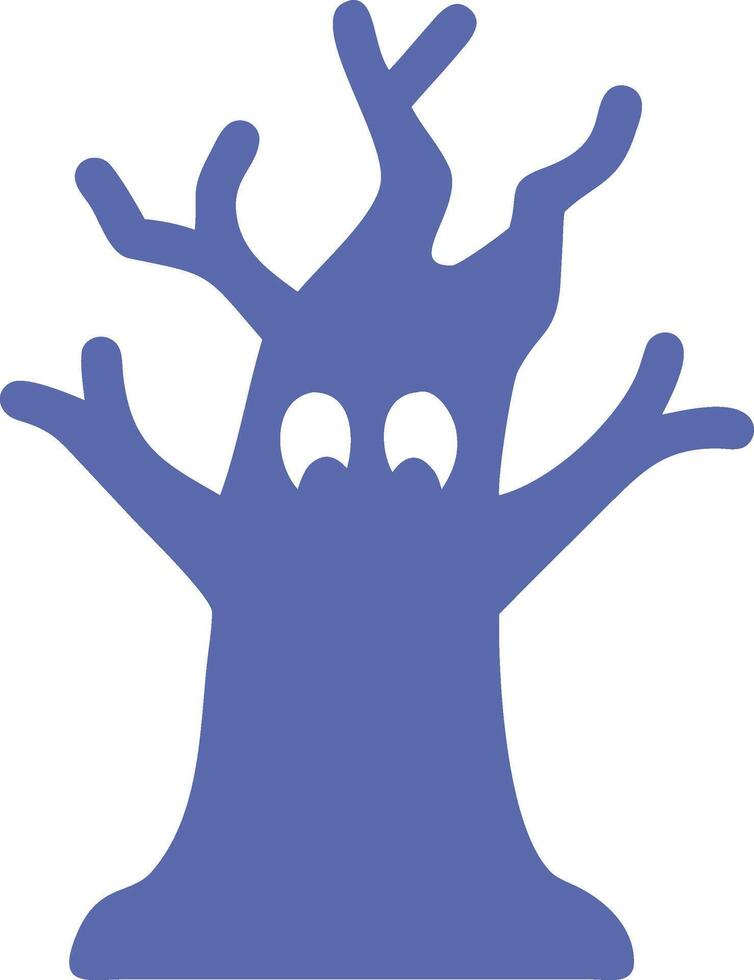Gloomy Spooky Tree with Sparse Leaves vector