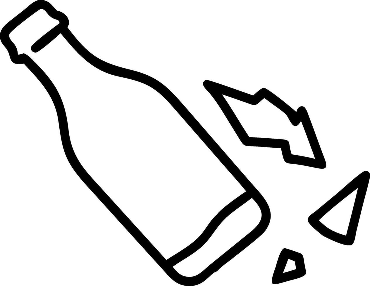 Cracked and Smashed Glass Bottle Design vector