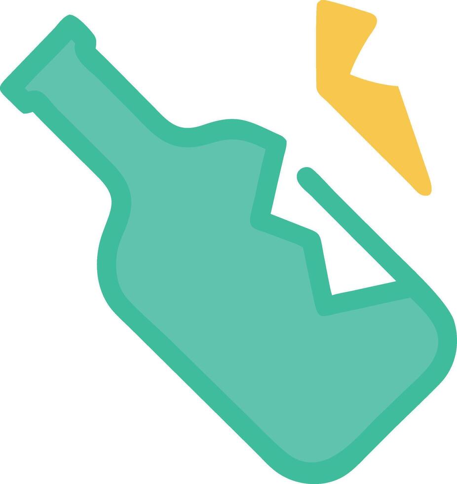 Broken Glass Bottle with Sharp Edges vector