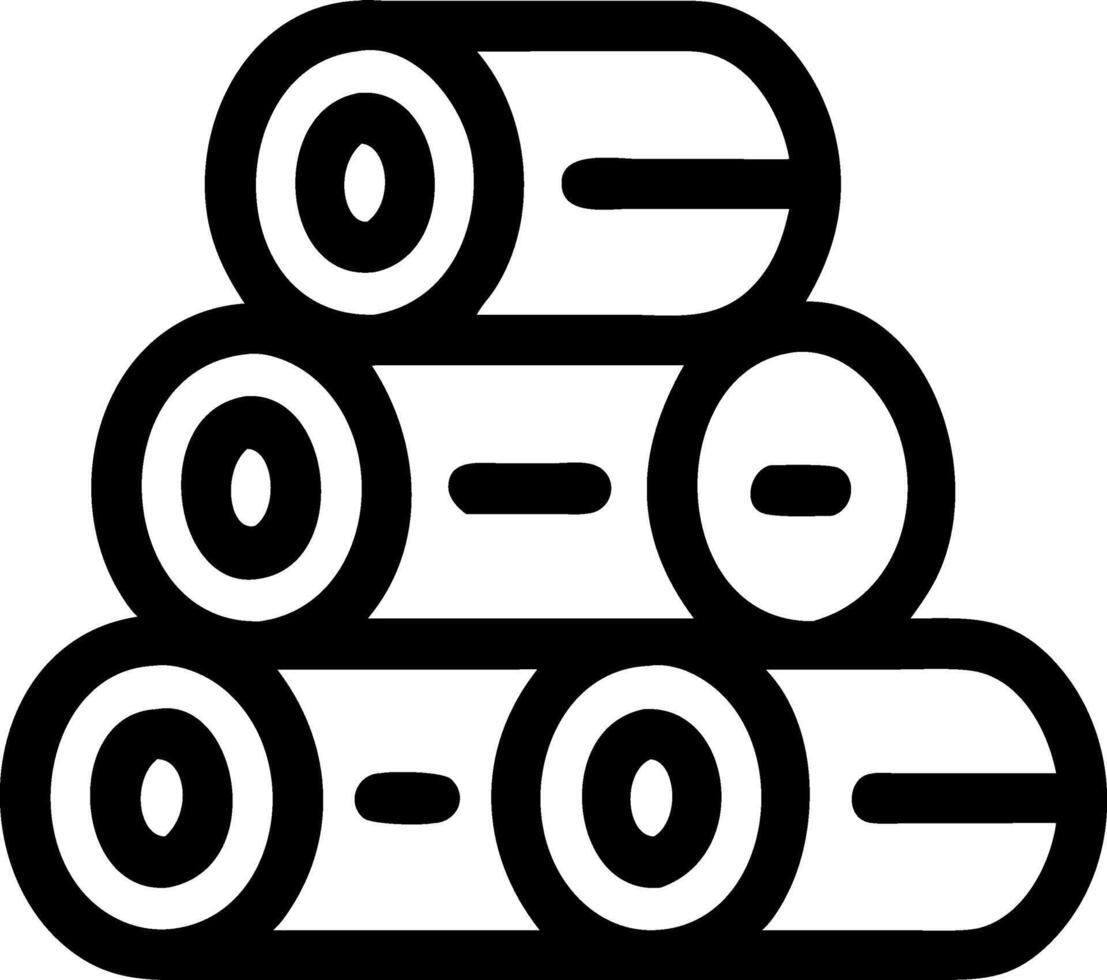 Log Pile Ready for Winter Firewood vector