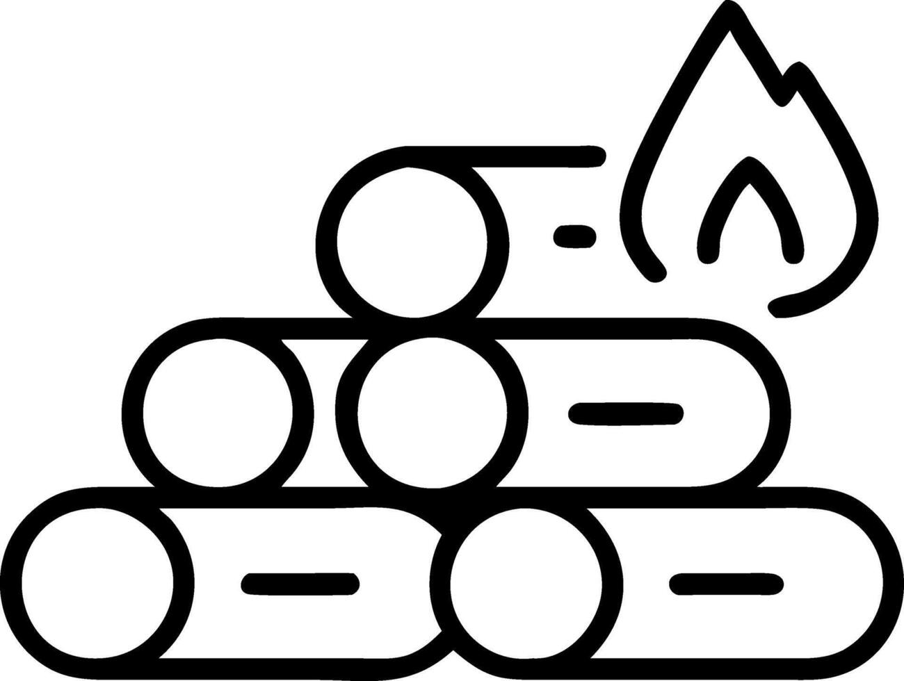 Stacked Logs in a Natural Setting vector
