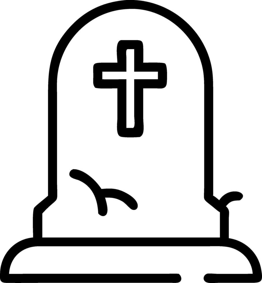 Hand-Drawn Grave Stone Sketch vector
