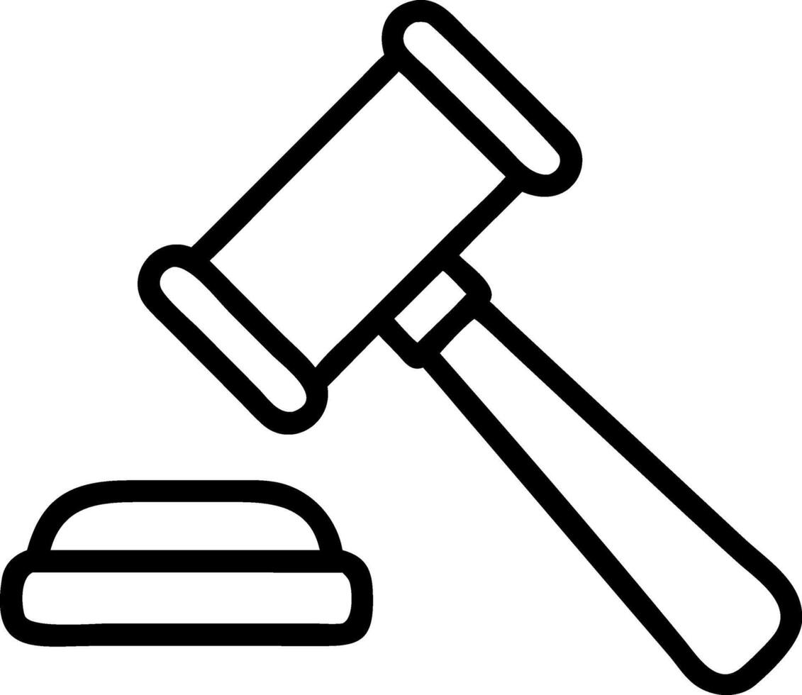 Simple and Stylish Gavel Drawing vector