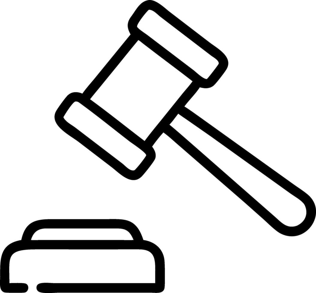 Minimalist Gavel Icon Design vector