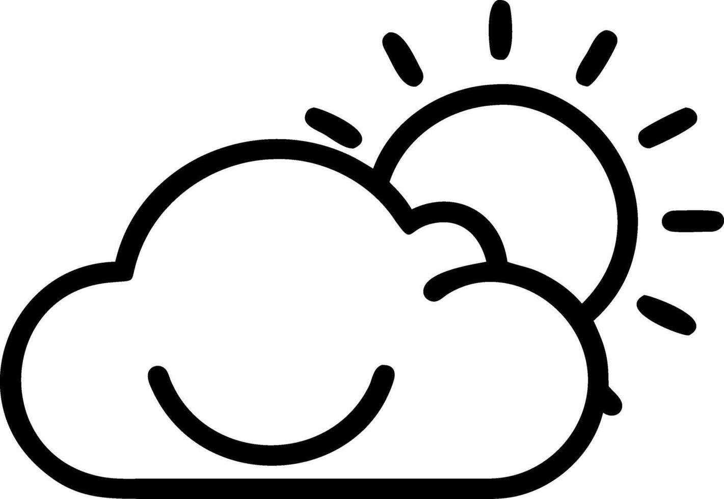 Minimalist Cloud and Sun Concept vector
