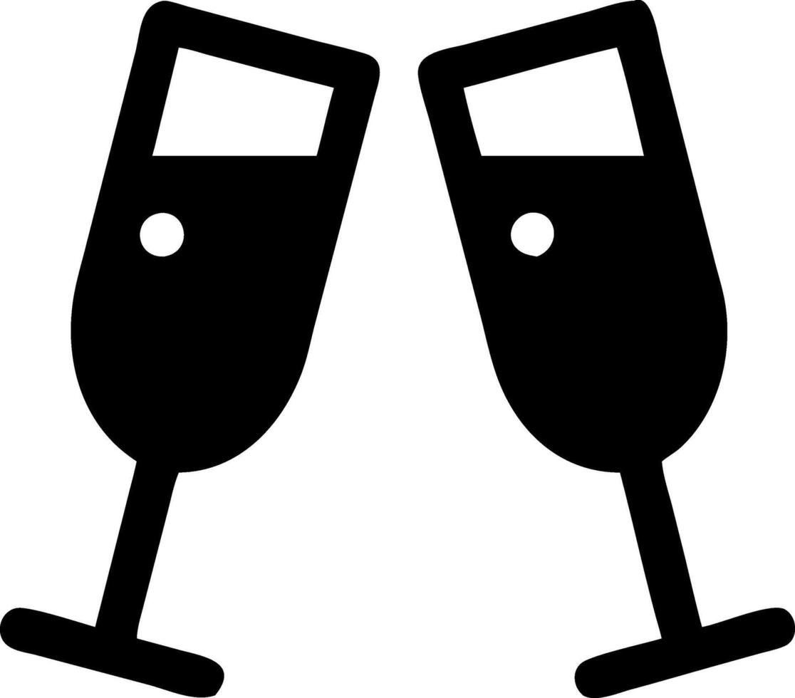 Stylish Champagne Glasses with Sparkles vector