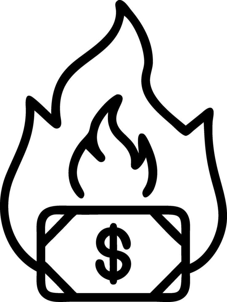 Symbolic Burning Money Concept vector