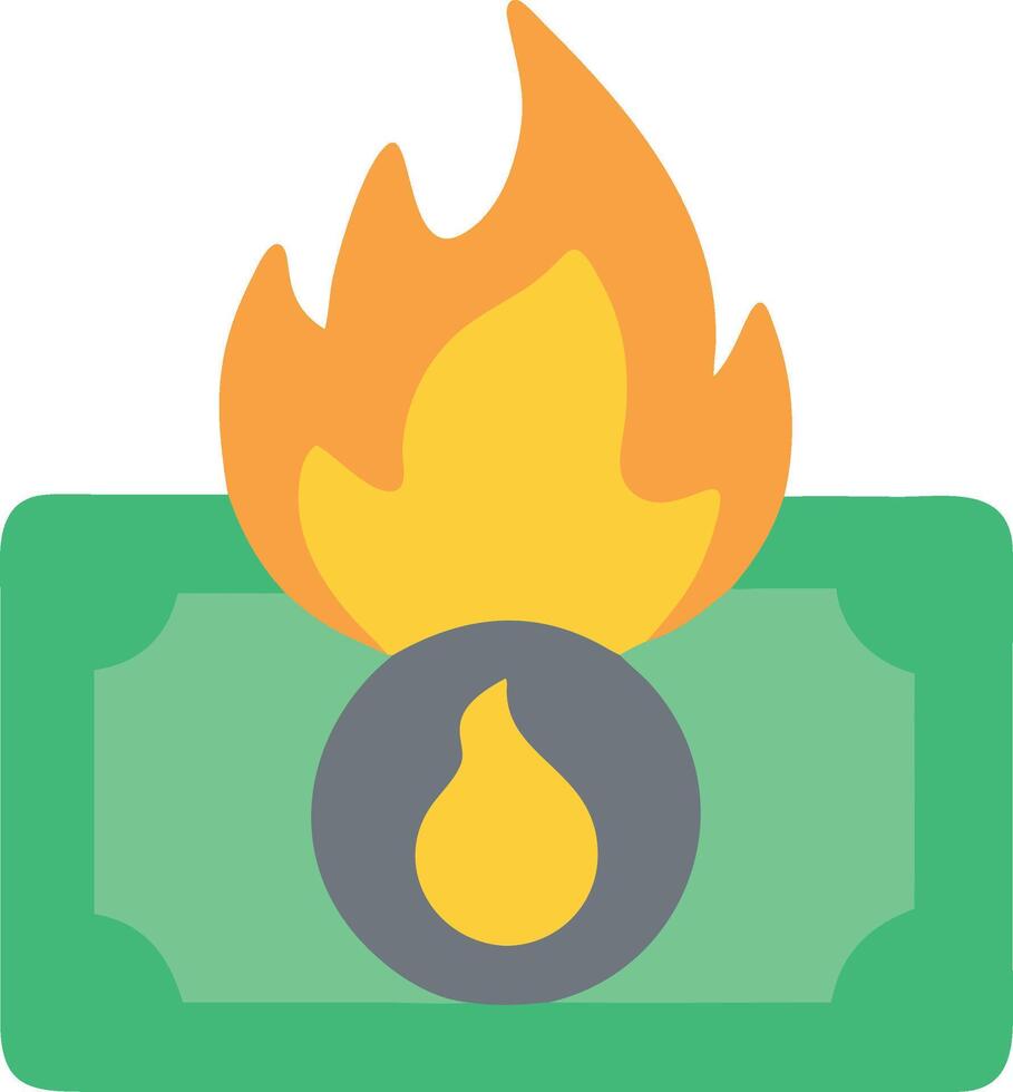 Creative Burning Dollar Note Artwork vector
