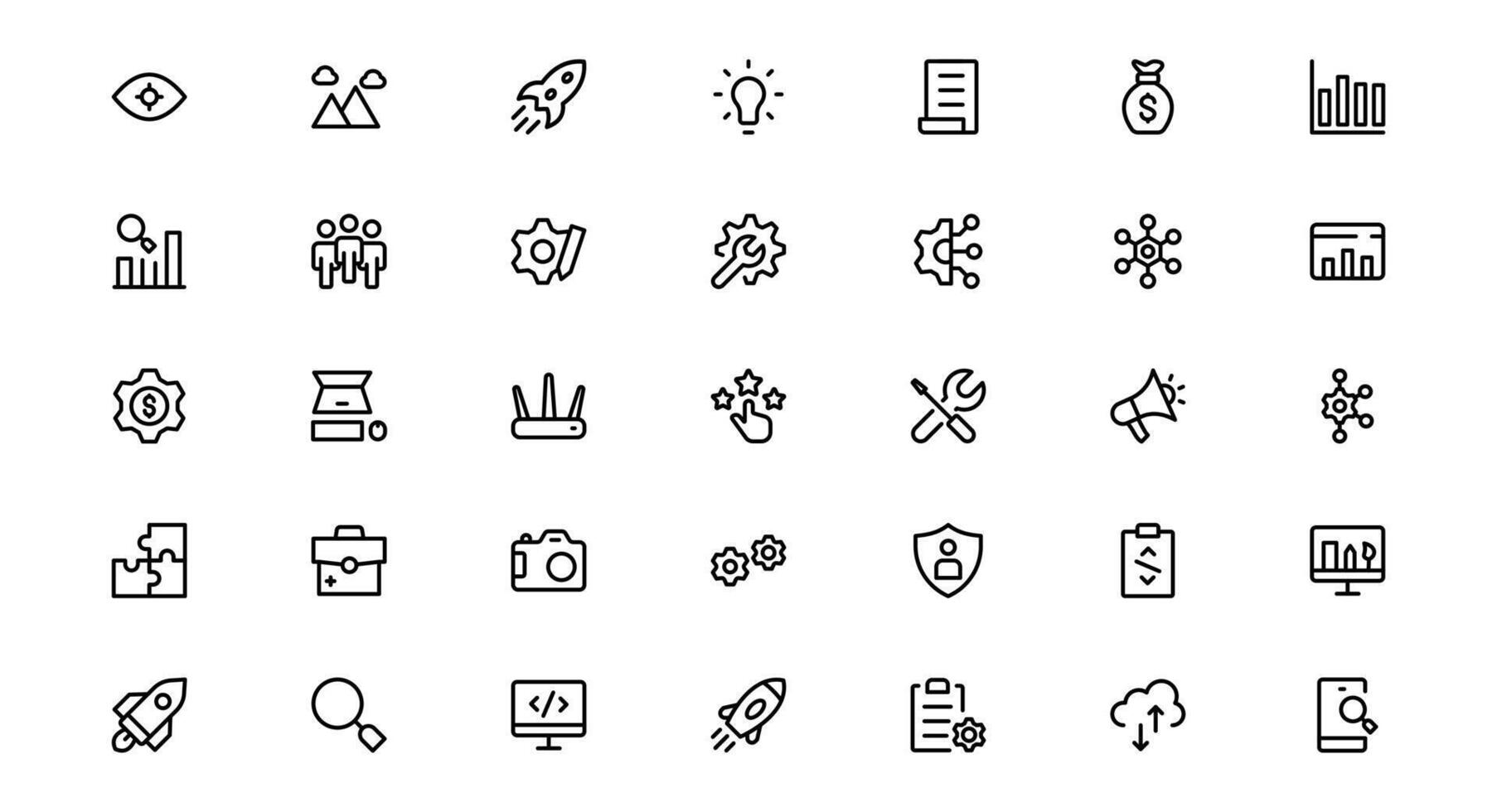 Ultimate Tech and Development Symbols Set. Minimal,Based Icons for Professionals vector