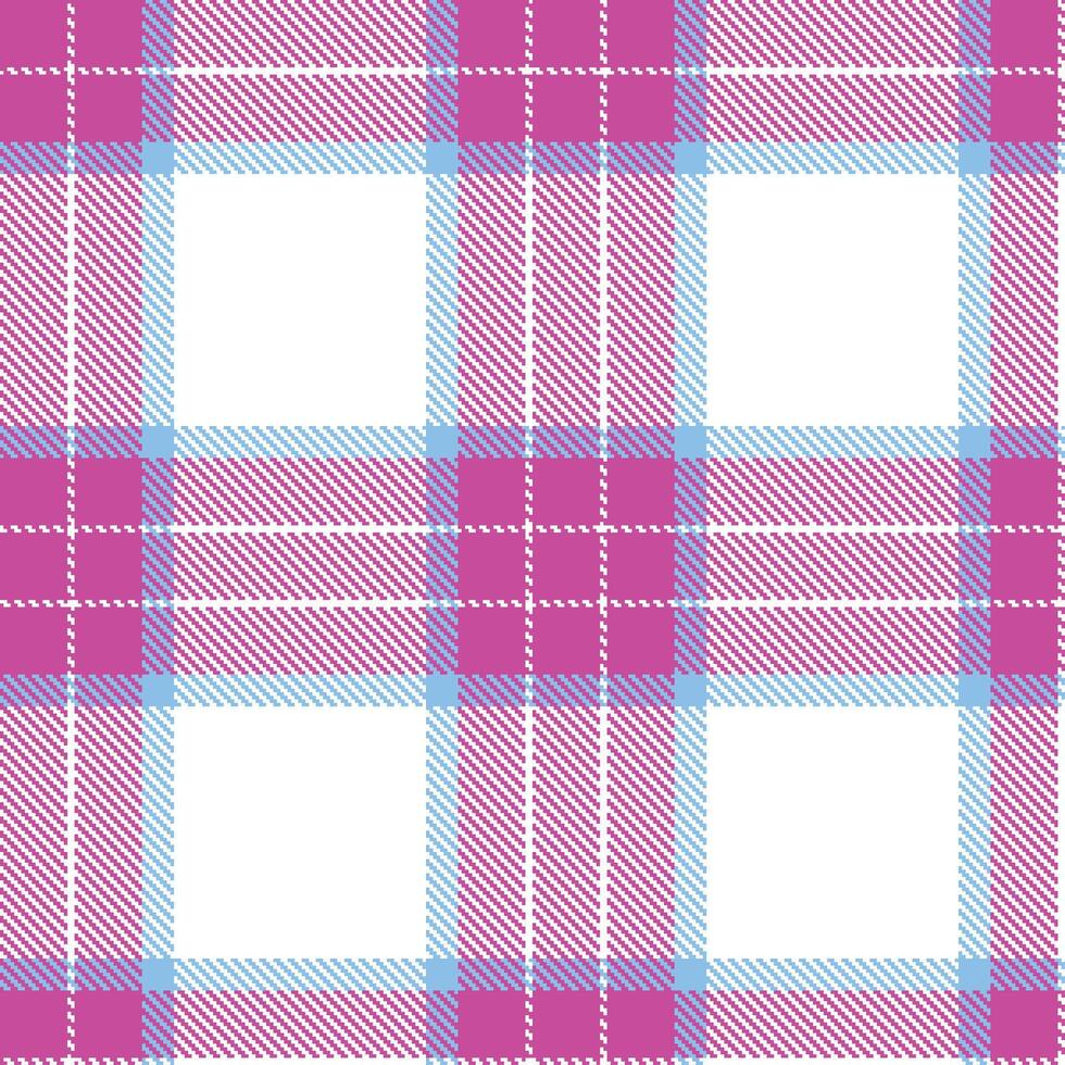 Pale Loudicious Pink Tartan patterns fabric texture. Modern Dusky White Seamless Tartan vector