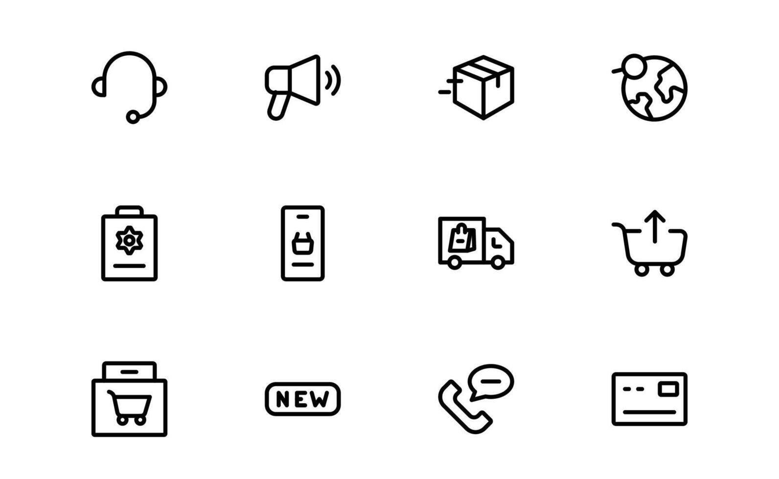 Premium Shopping Icons set bundle up. Editable and Clean Designs for Retail, Online Shopping, Cart, Payment, and Delivery Services in Flat and Line Styles. vector