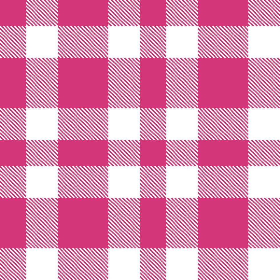 Traditional Magentarama and Vivid White Seamless Tartan Textile Design vector