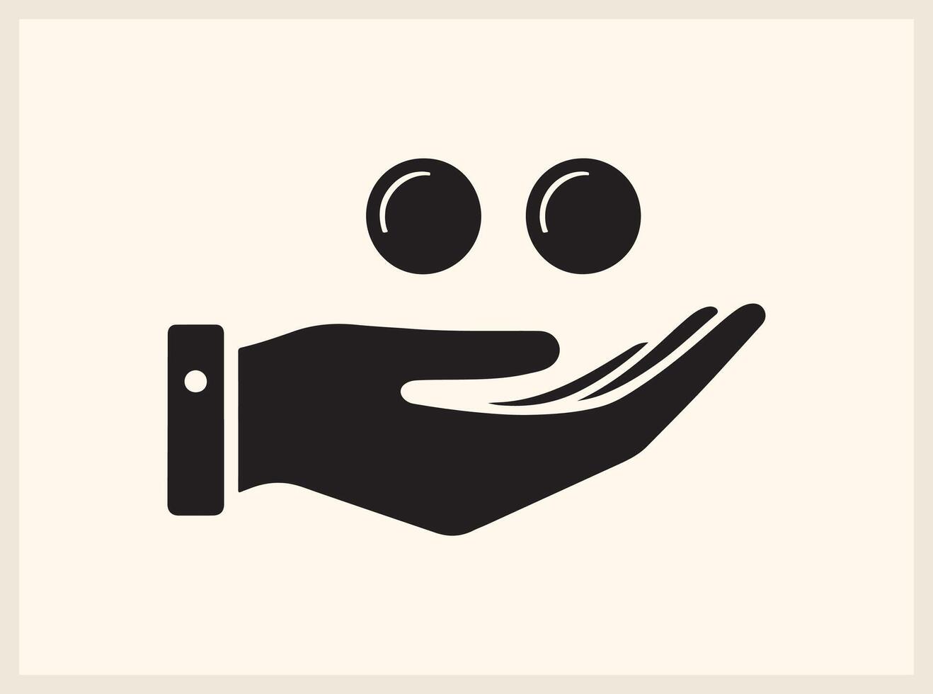 Artistic Hand Holding Coin for Money and Success Graphics vector
