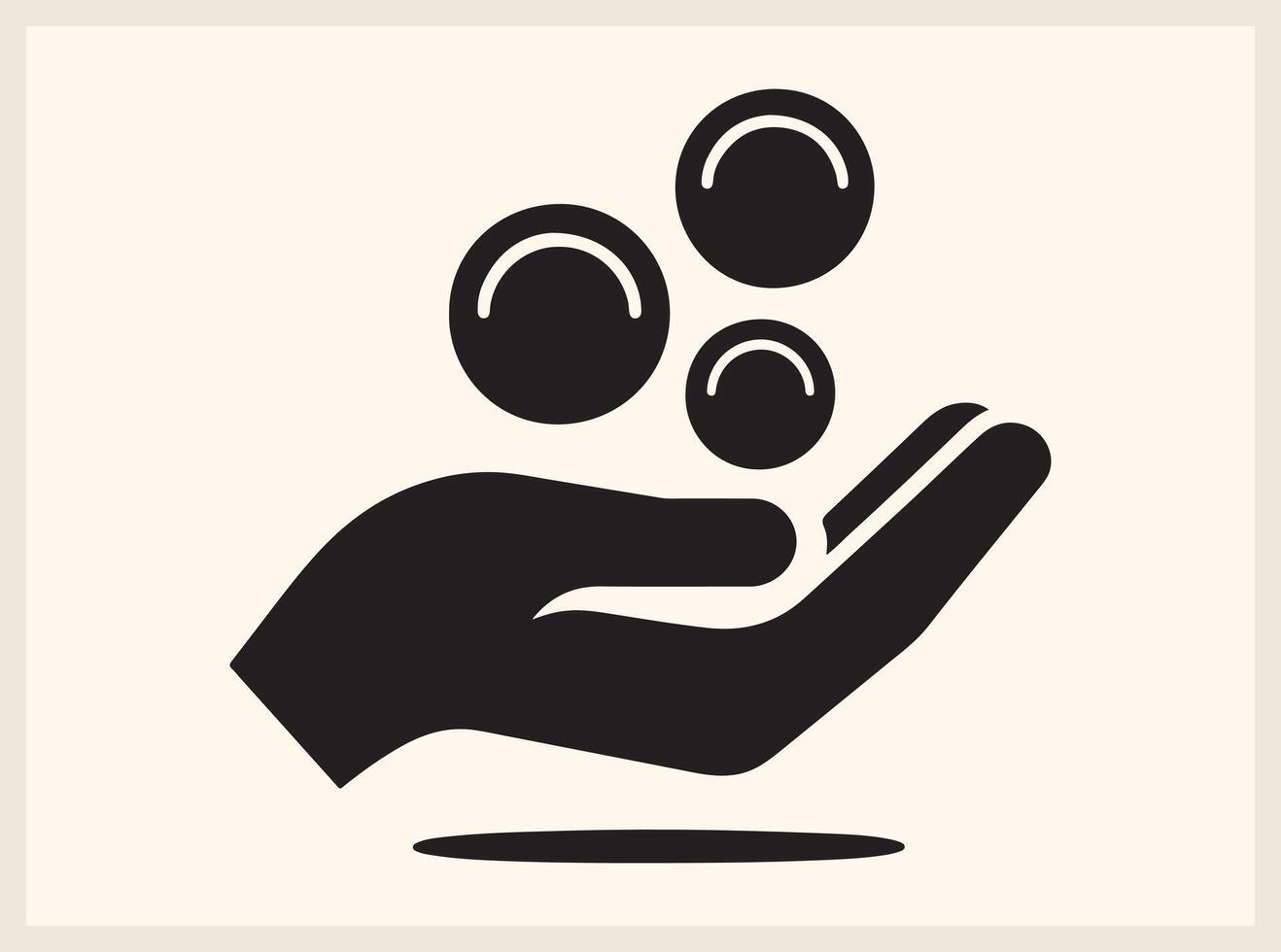 Elegant Hand Holding Coin for Financial and Investment Themes vector