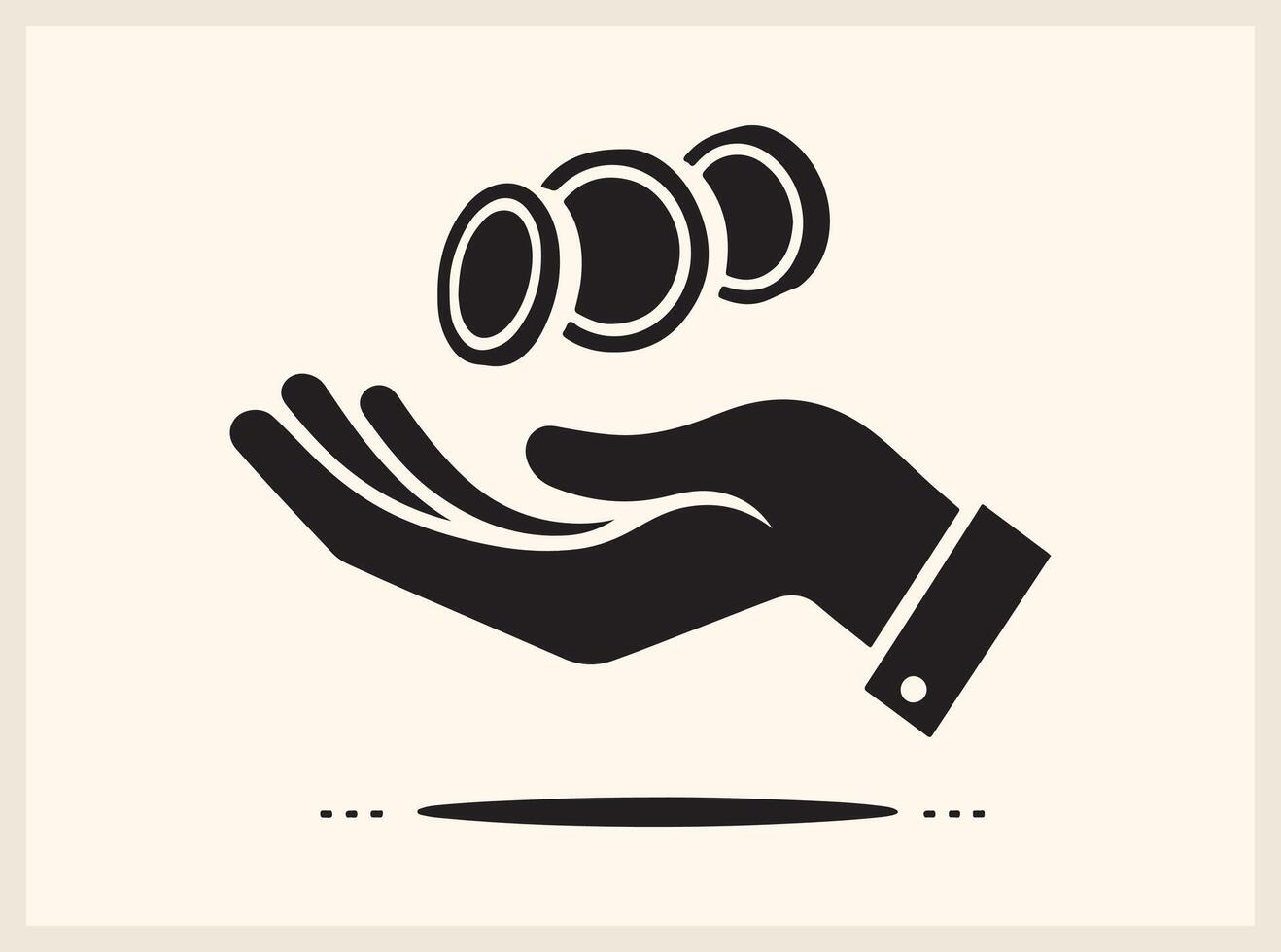 Classic Hand Holding Coin for Wealth and Business Concepts vector