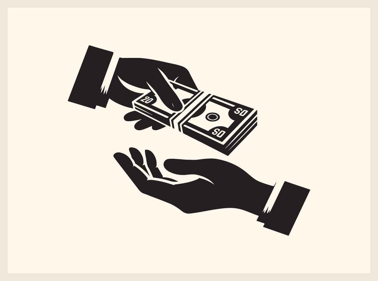 Simple Hands Exchanging Money for Trade and Transaction Designs vector
