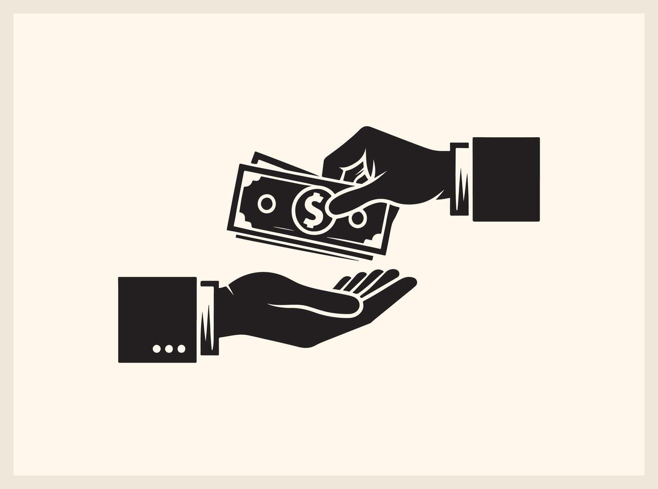 Powerful Hands Exchanging Money for Wealth and Success Themes vector
