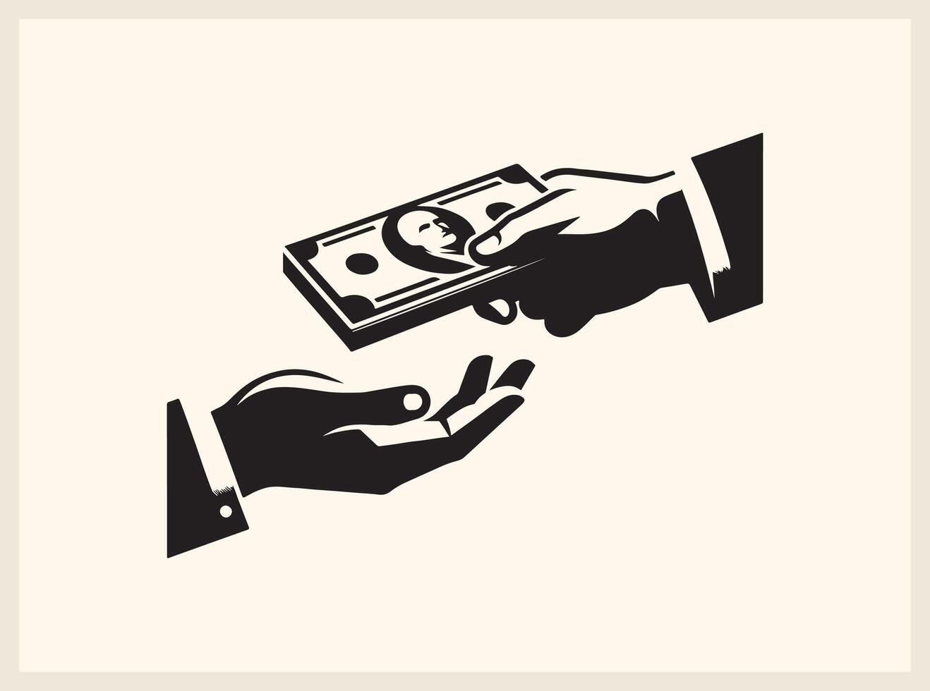 Dynamic Hands Exchanging Money for Financial Growth Concepts vector