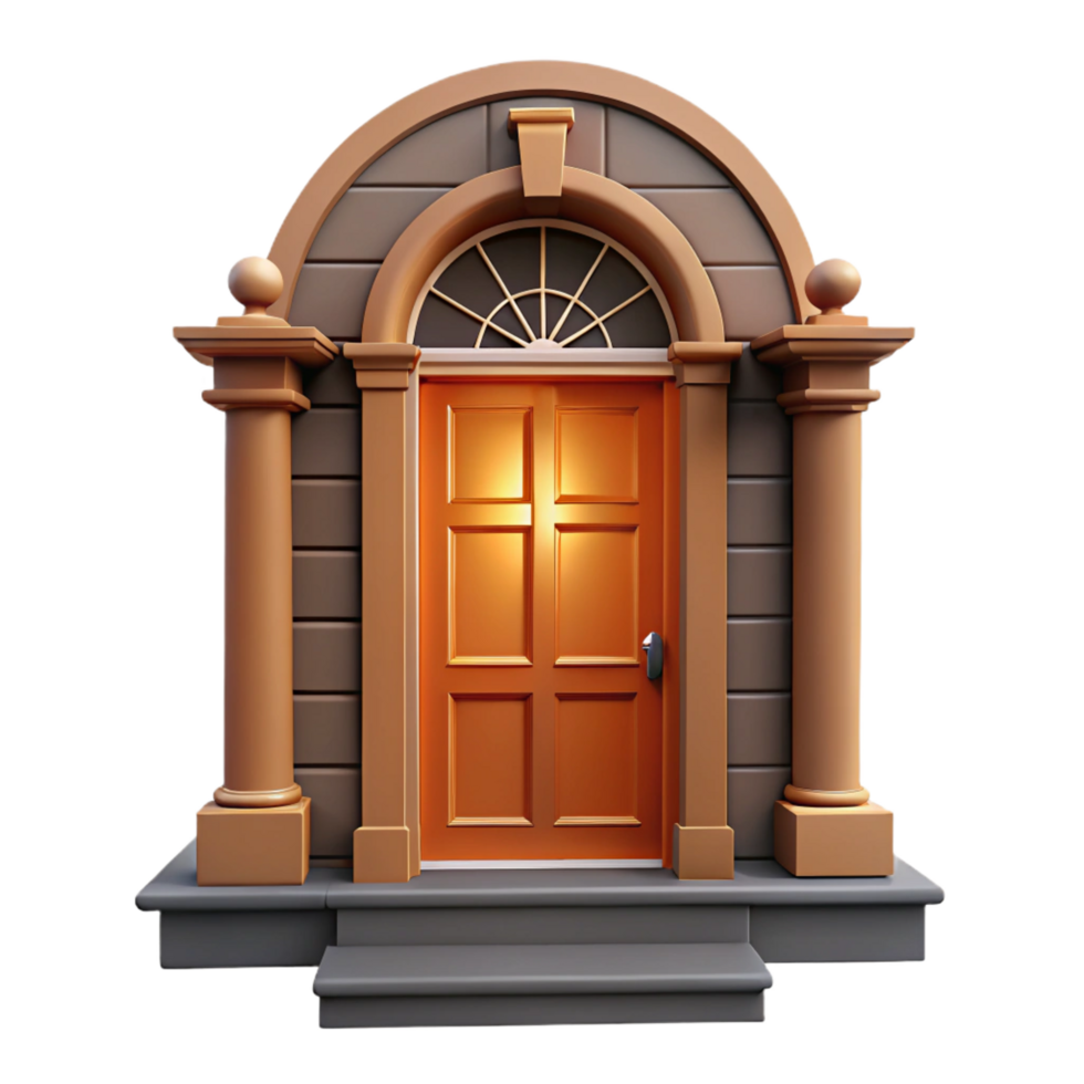 magnificent traditional Georgian townhouse front door with fanlight, professional png