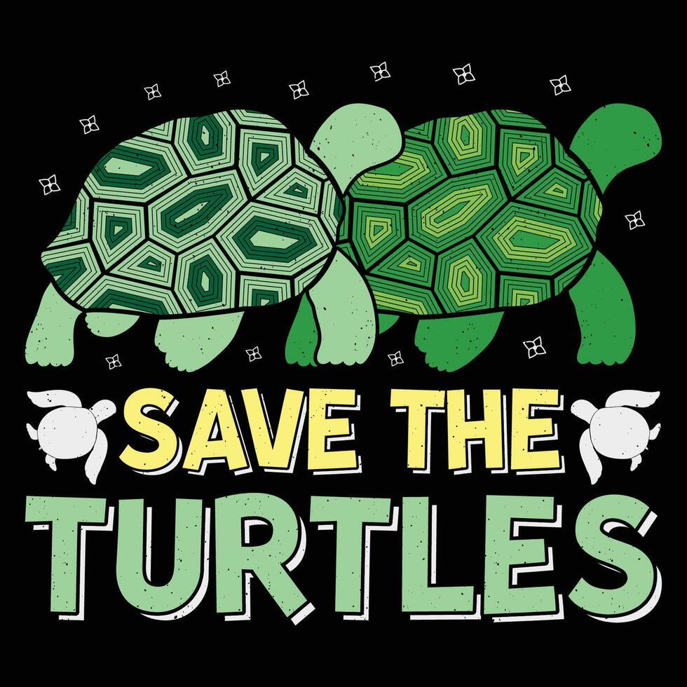 Save The Turtles Turtle Sublimation T-Shirt Design Graphic vector