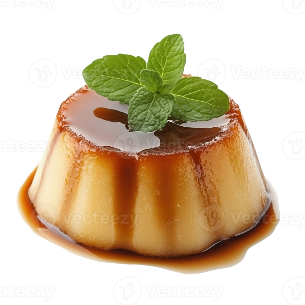 Delicious Bolivian huminta dessert served with caramel sauce and mint leaves png