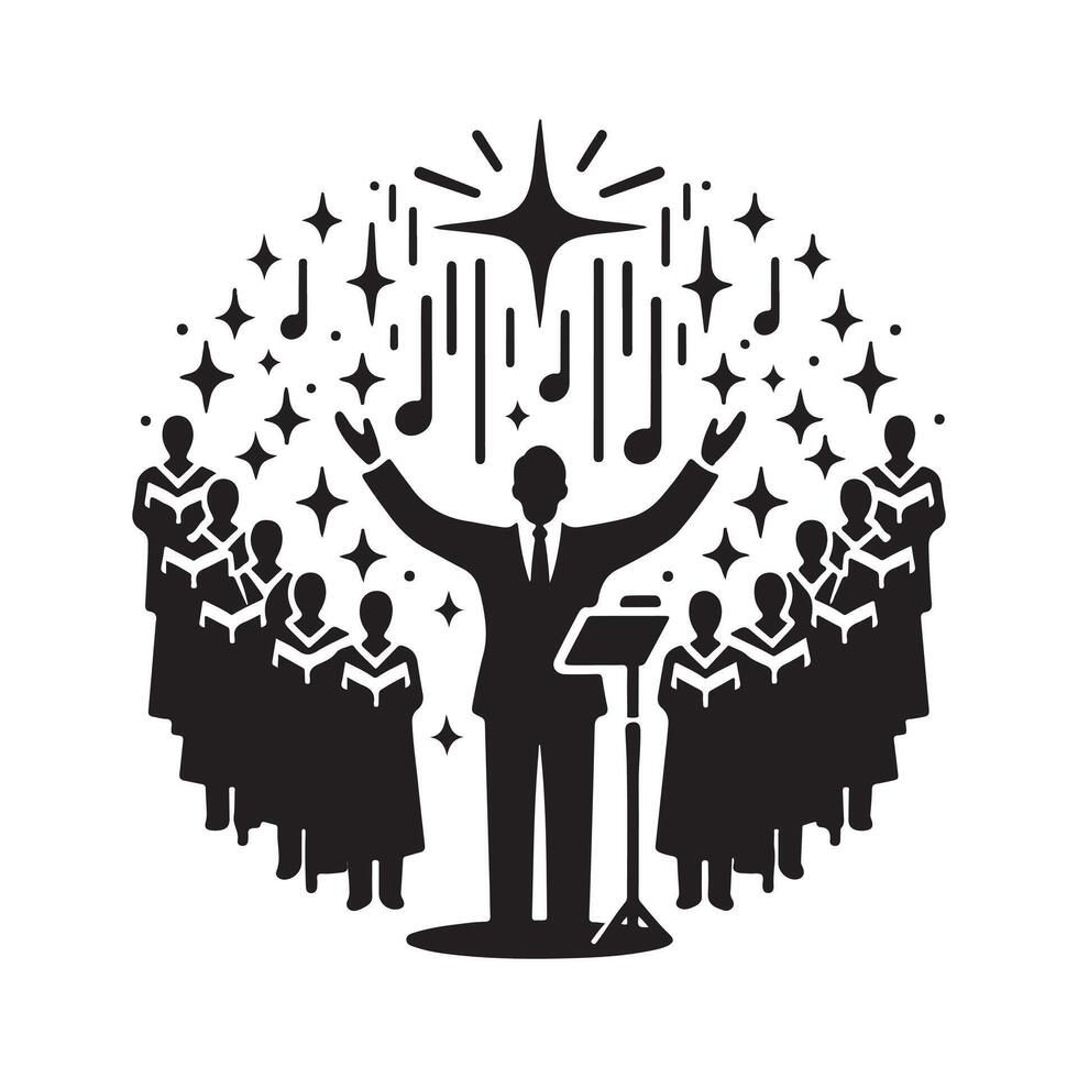 Choir and Special Guests Silhouette for Branding vector