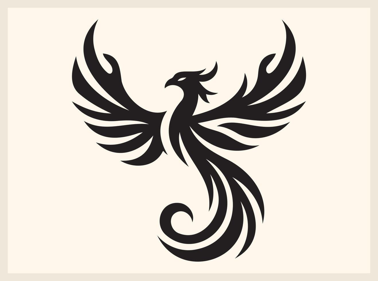Mythical Phoenix Rising in Fiery Flames vector
