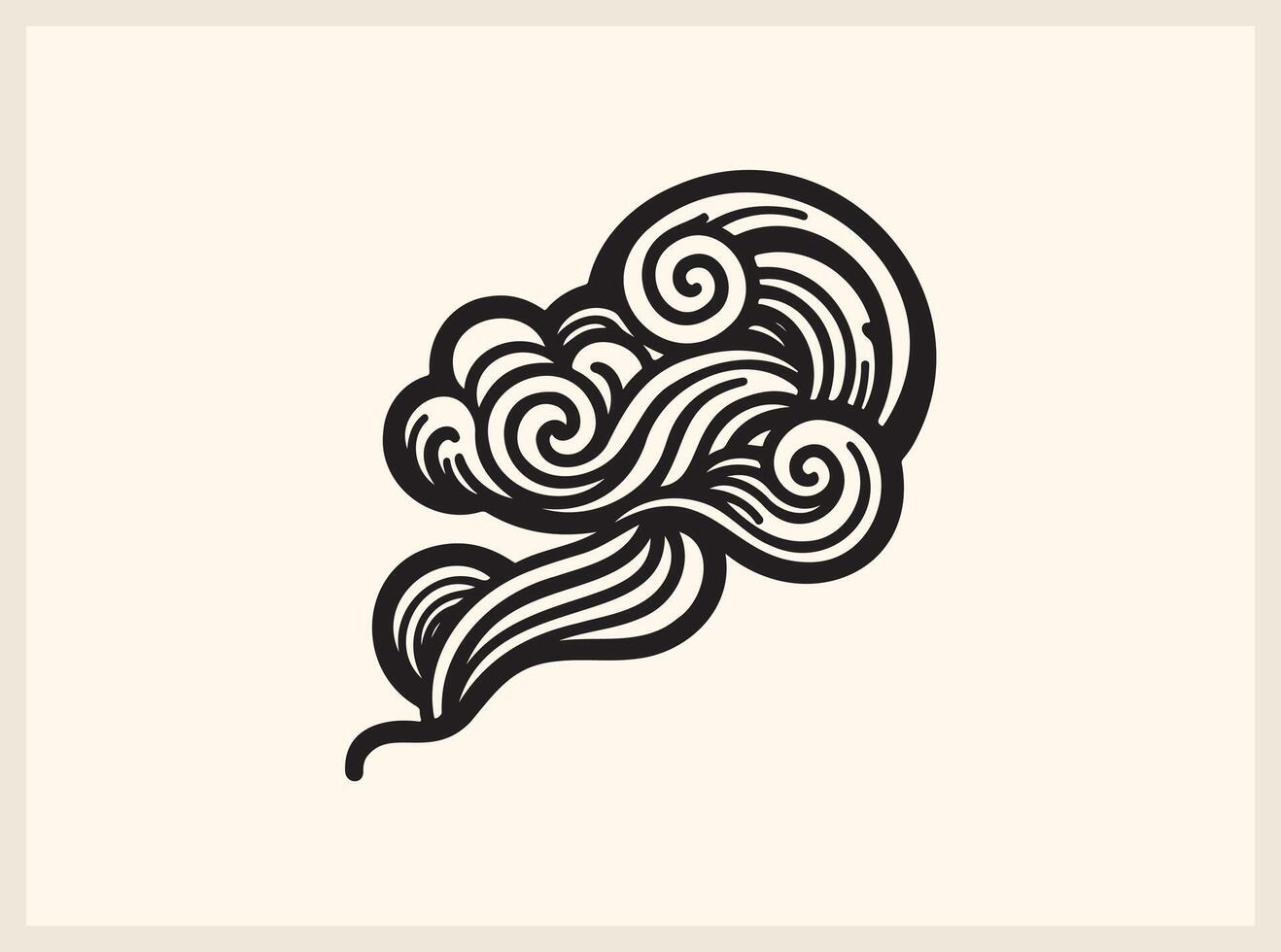 Whimsical Swirling Wispy Cloud Design for Creative Themes vector
