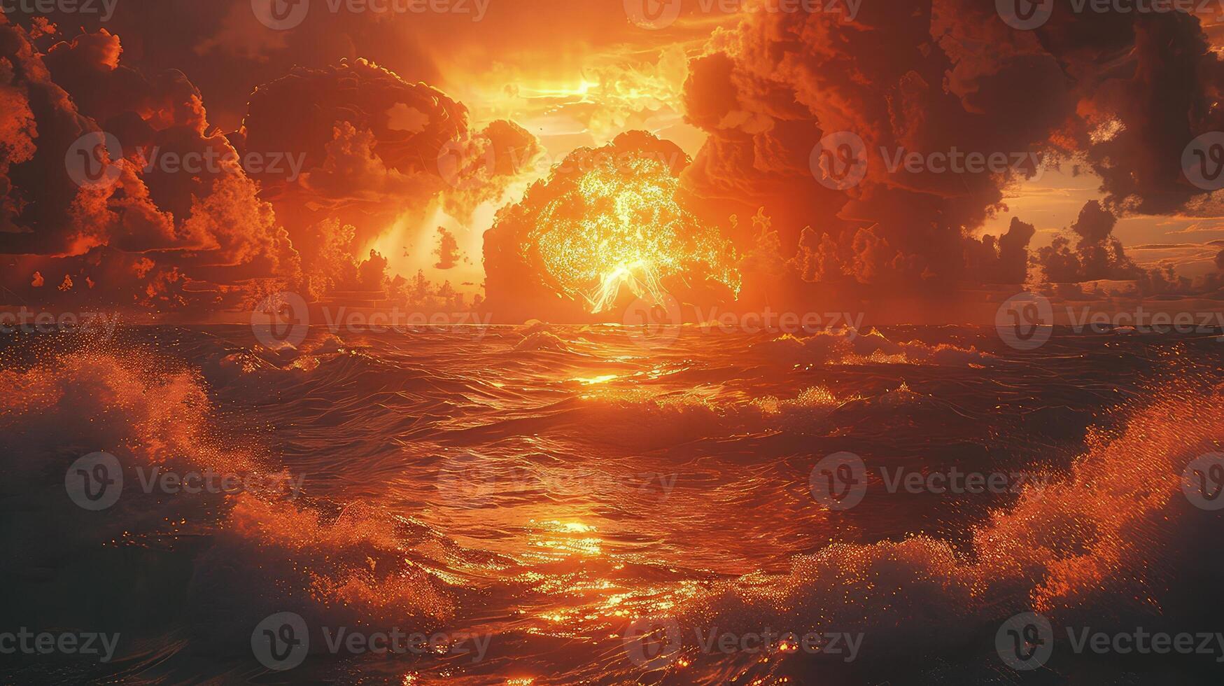 The devastating force of atomic power unleashed across the vast ocean photo