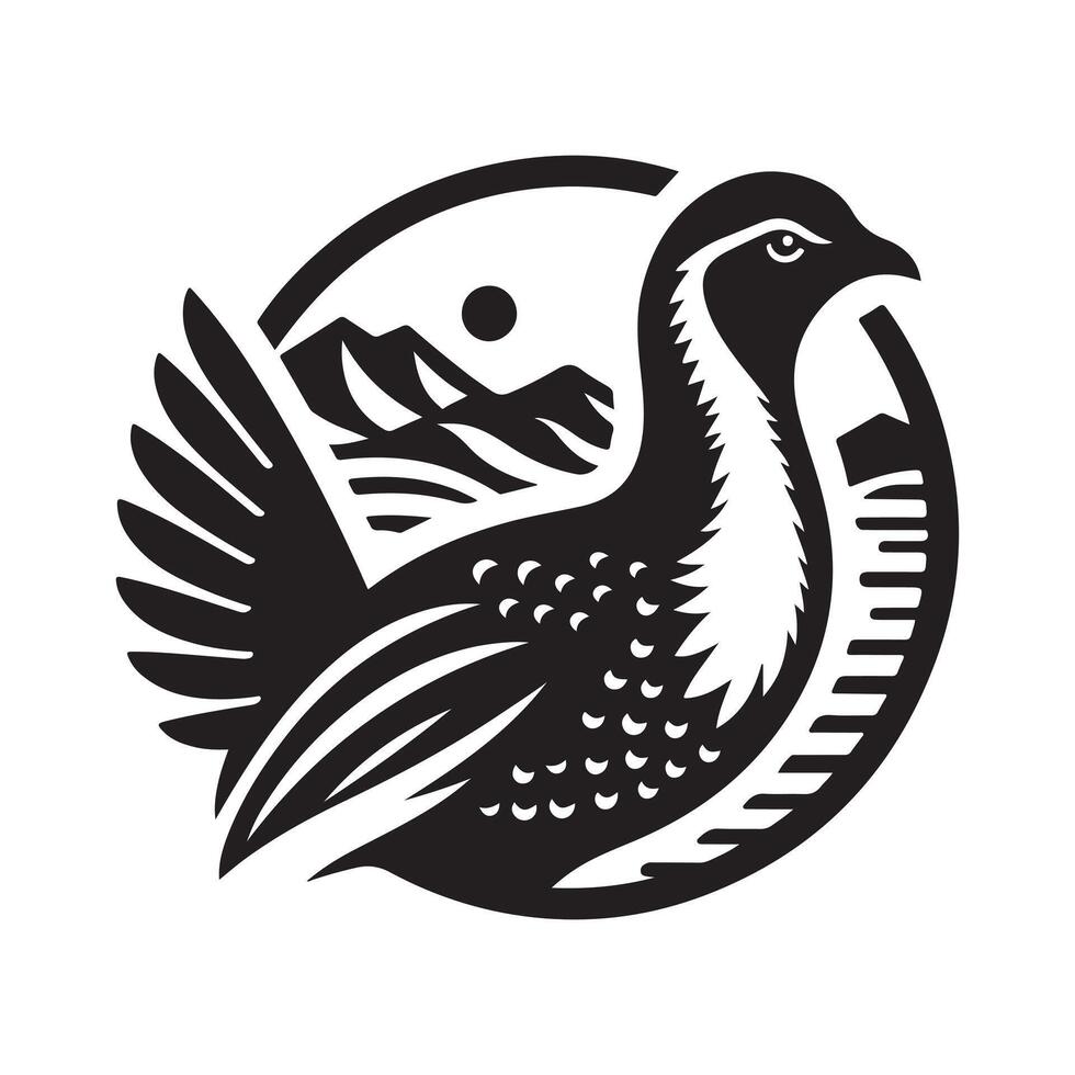 Unique Greater Sagegrouse Black for T-Shirt Designs vector
