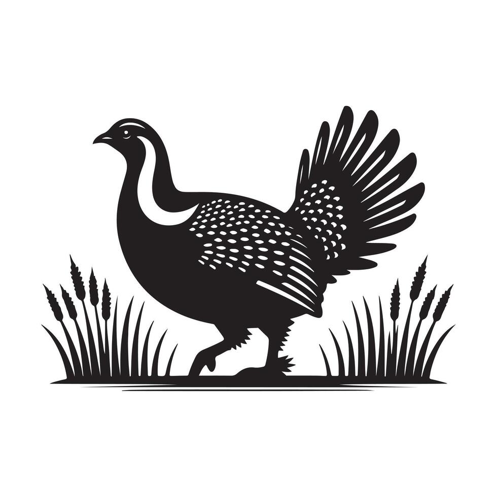 Artistic Black Greater Sagegrouse Silhouette for Posters vector