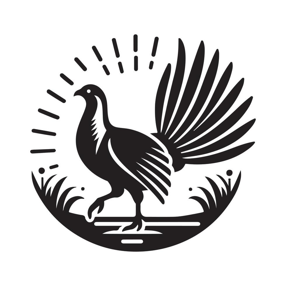 Greater Sagegrouse Black Silhouette for Eco-Friendly Projects vector