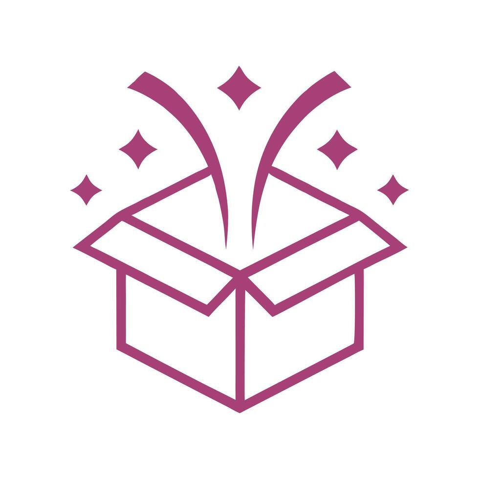 Surprise Box Icon with Sparkles Design vector