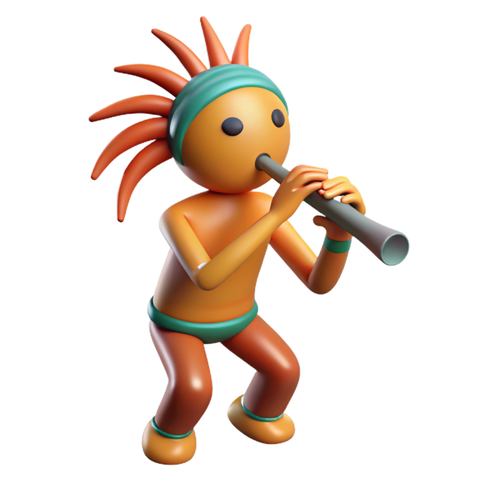 mesmerizing vintage Kokopelli, Native American flute player, fertility symbol, NO BACKGROUND with Transparent Background. premium png