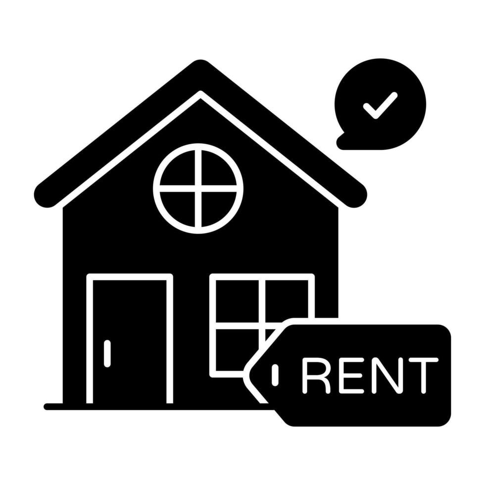 soliddesign icon of home for rent vector