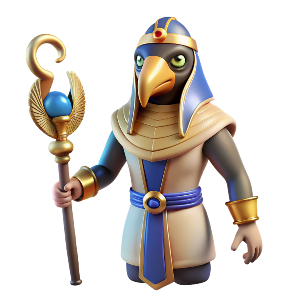 sumptuous quintessential Thoth, Egyptian god of writing and knowledge, ibis-headed. NO BACKGROUND with Transparent Background. png