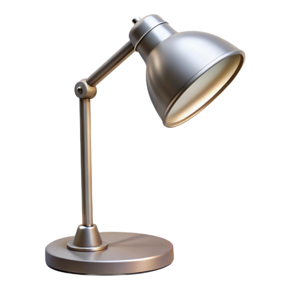 harmonious hypnotic Contemporary floor lamp, brushenickel finish, adjustable arm, white shade, studio lighting, isolateon transparent background,high-resolution product photography high quality png