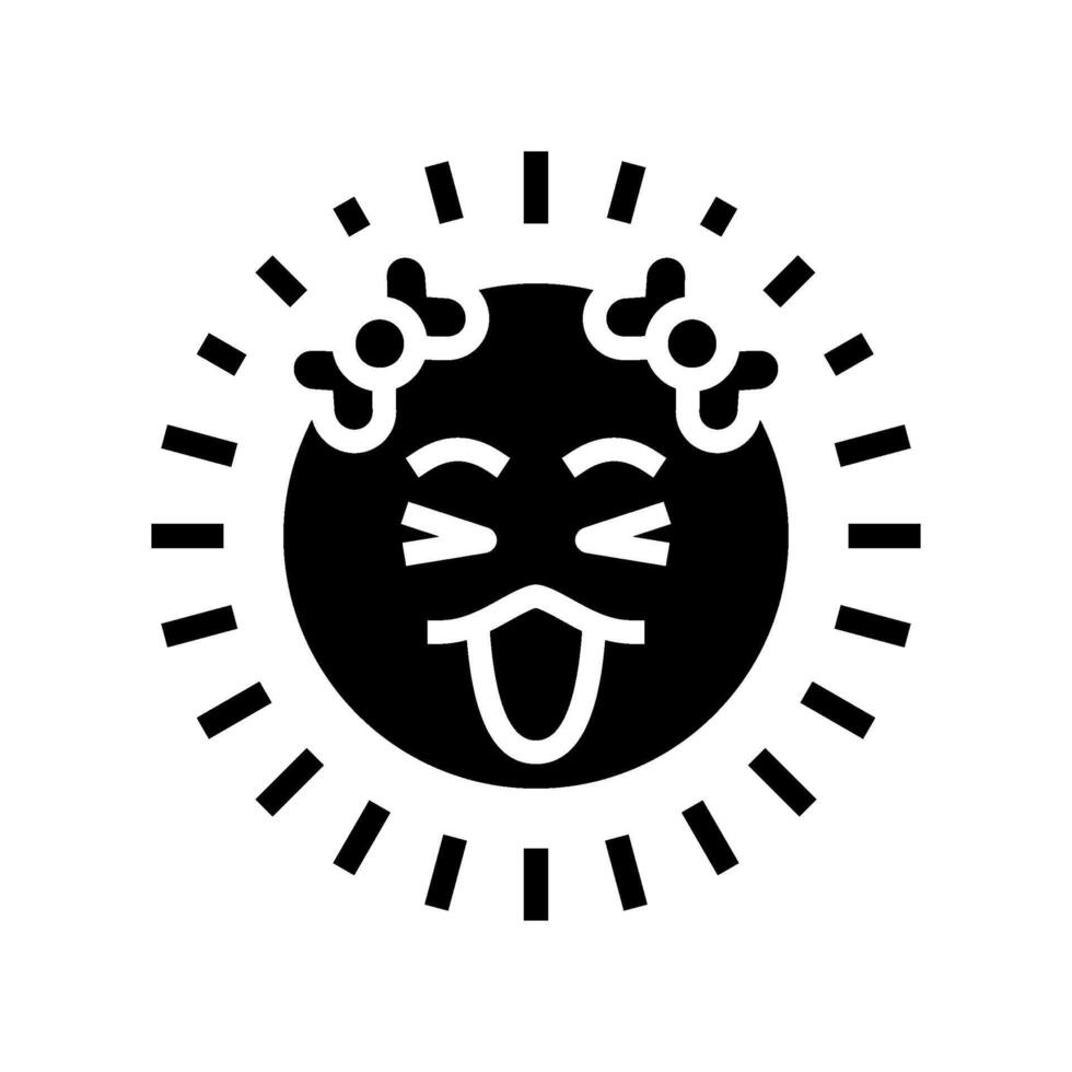 bowtie cute sun character glyph icon illustration vector