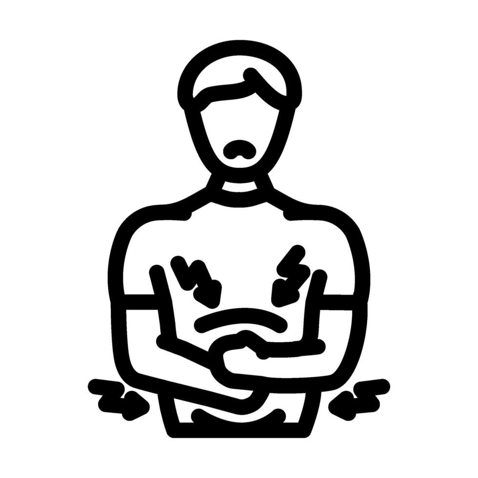 abdominal pain gastroenterologist line icon illustration vector