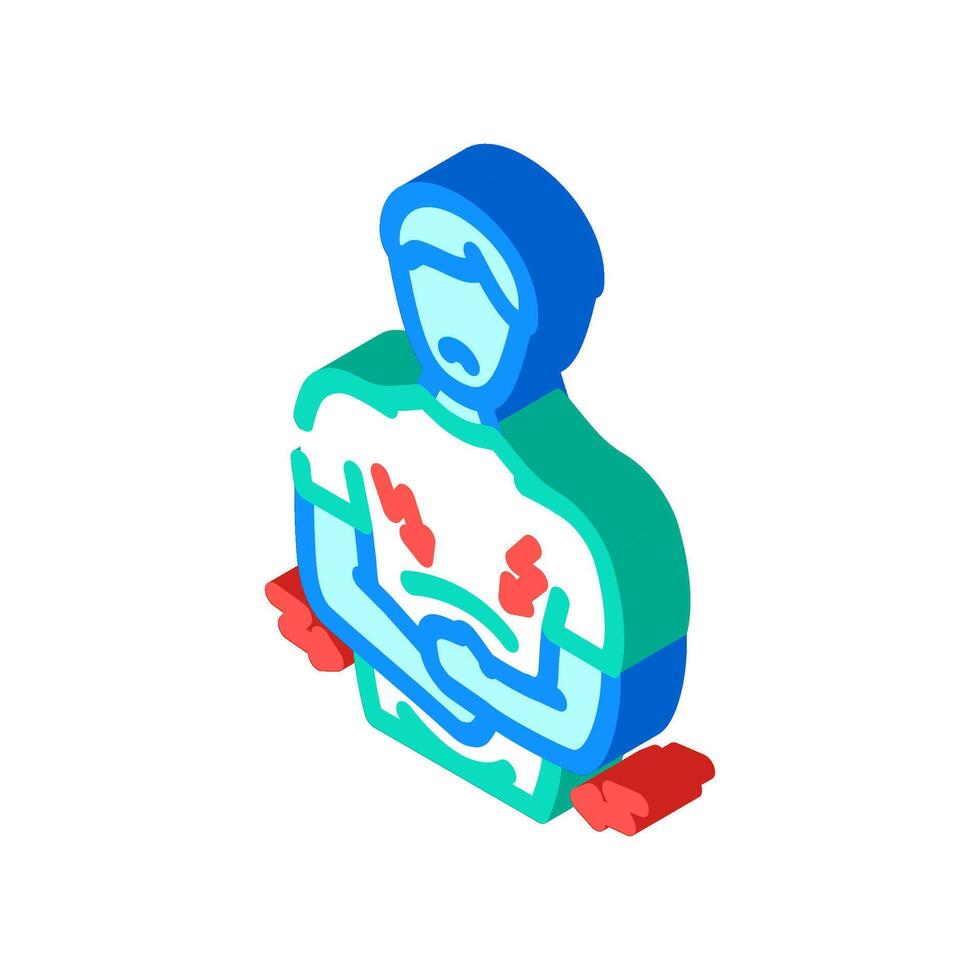 abdominal pain gastroenterologist isometric icon illustration vector