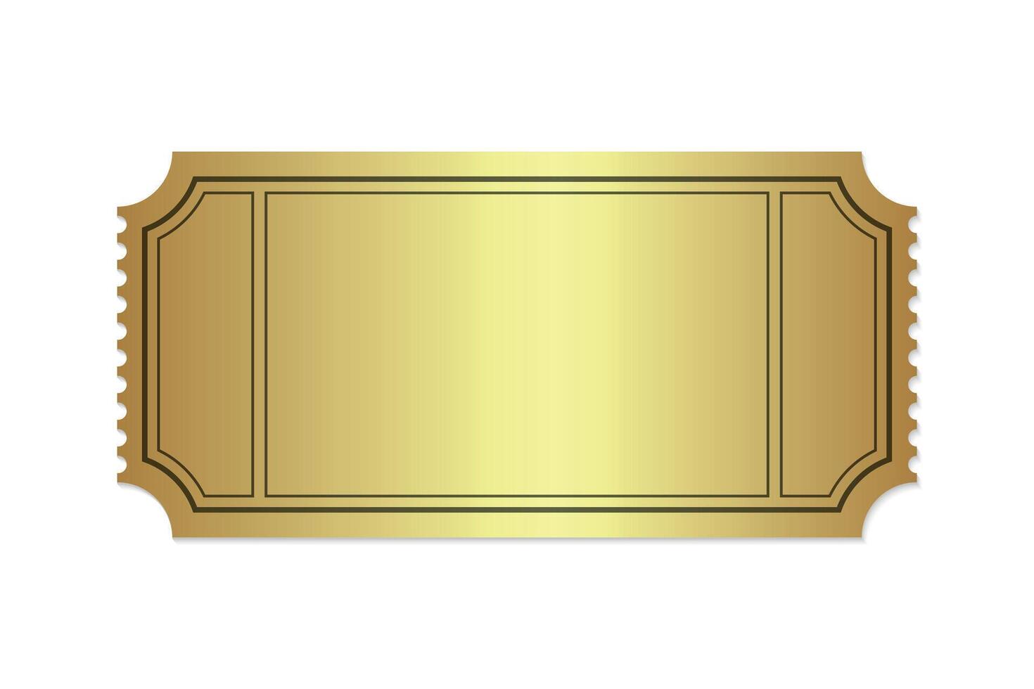Golden Ticket With Decorative Borders vector