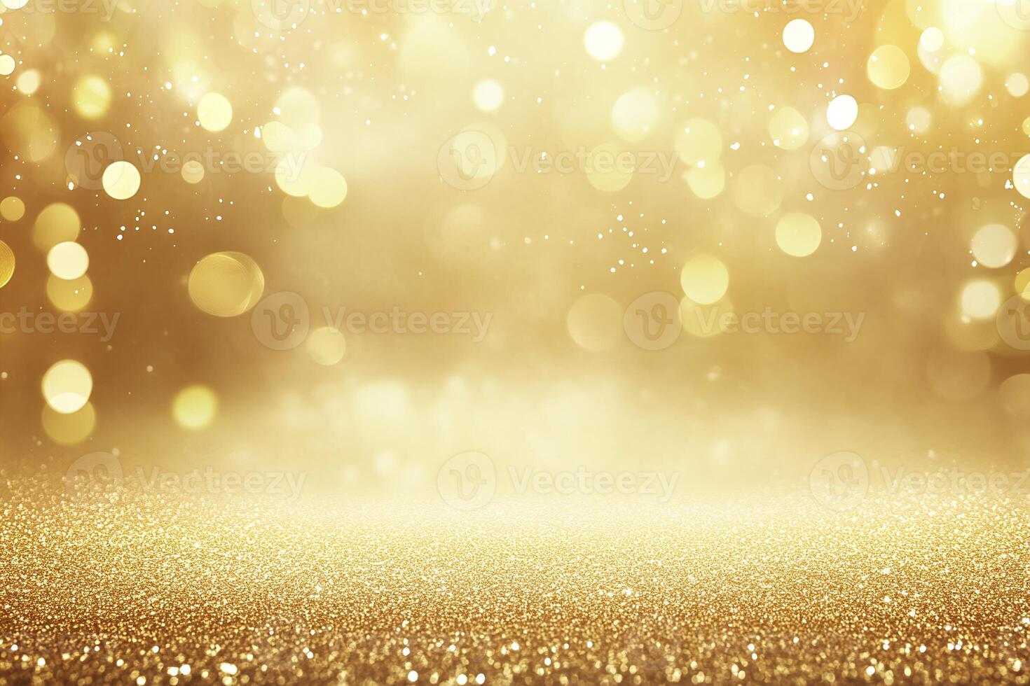 Golden Glitter Background with Sparkling Bokeh Lights Perfect for Festive and Celebration Themes photo
