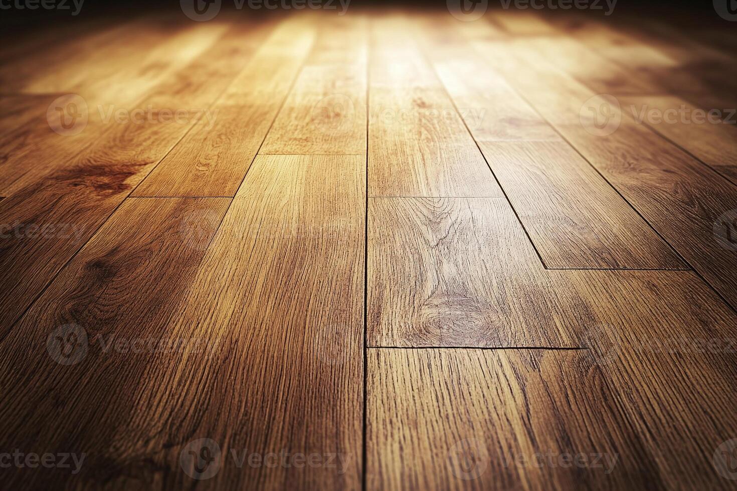 Natural Wooden Flooring Closeup with Warm Brown Tones and Smooth Texture in Dimly Lit Interior Room photo