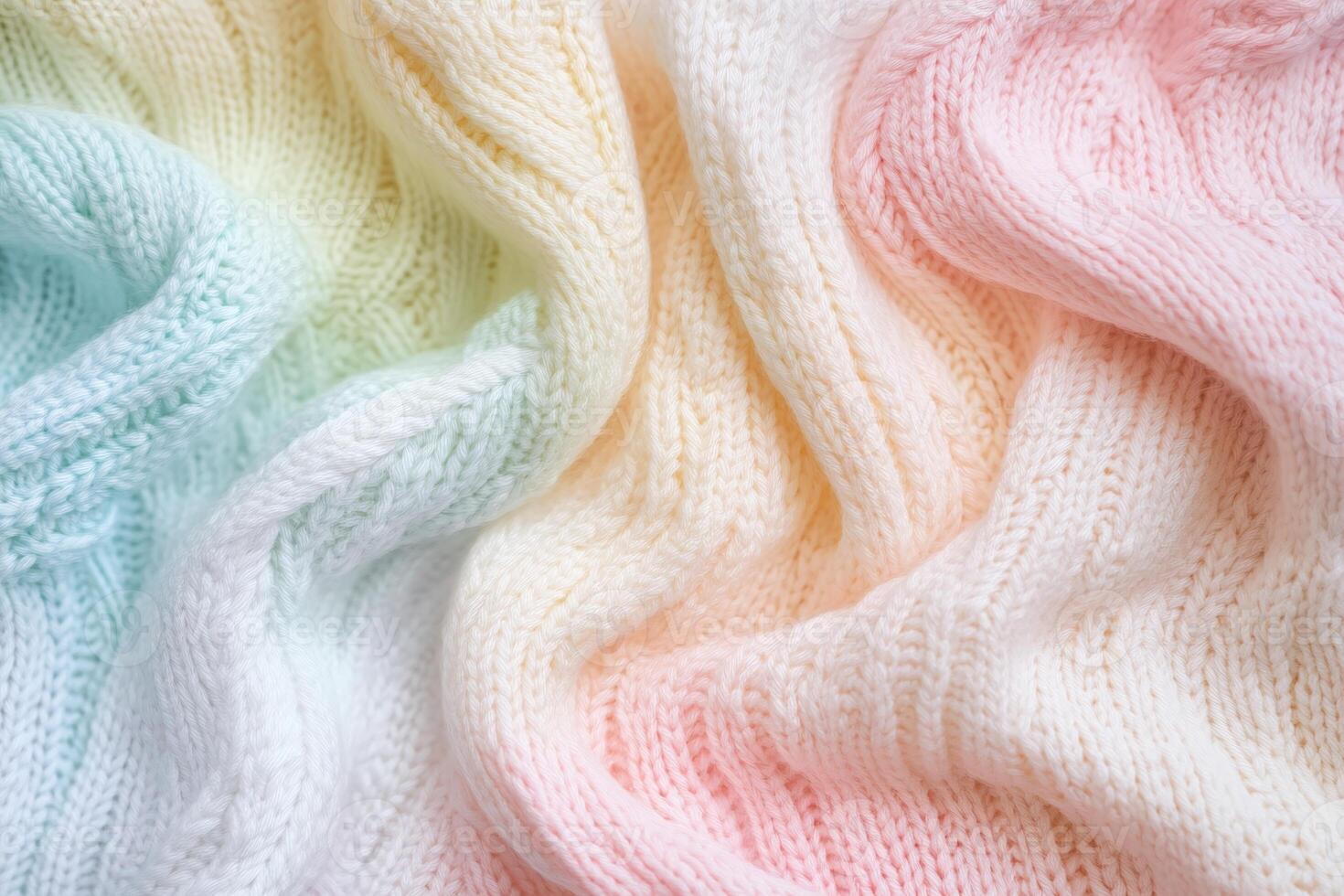 Soft Pastel Knitted Textile Fabric with Wavy Texture for Cozy Interiors or Fashion Background photo