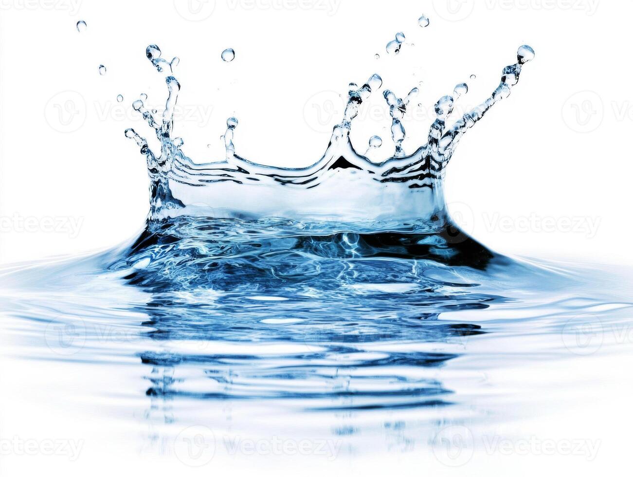Water splash creates ripples in serene water surface photo