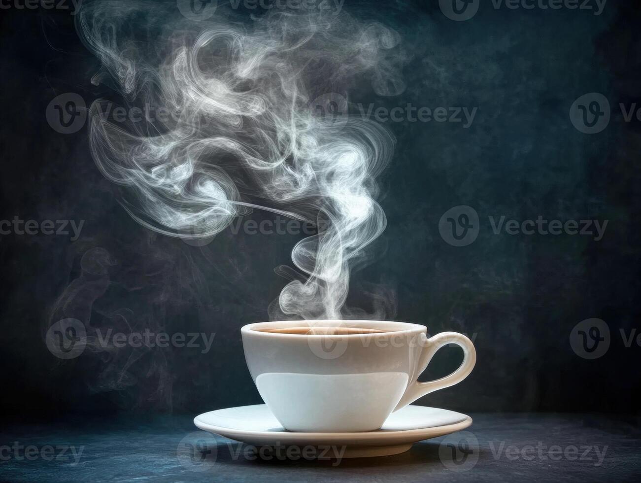 Enjoying a steaming cup of coffee in a cozy setting photo
