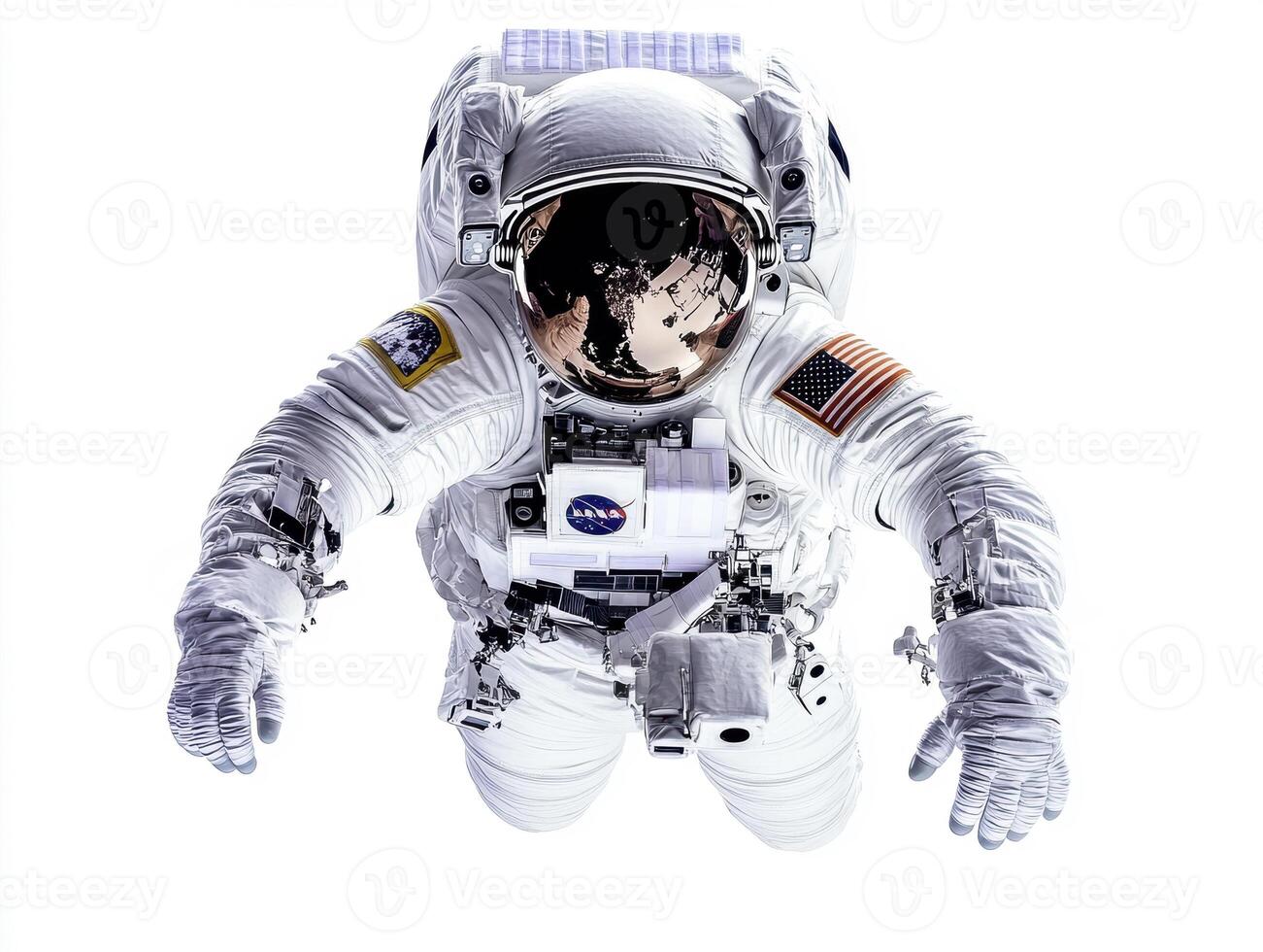 Astronaut in space suit preparing for an outer space mission photo