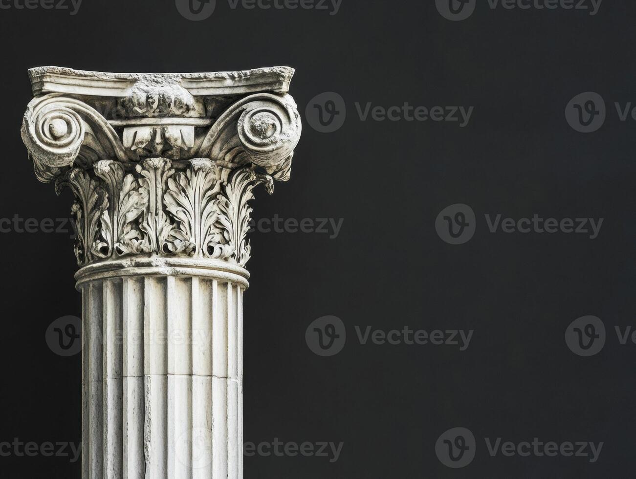 Detailed view of a historic column showcasing intricate designs photo