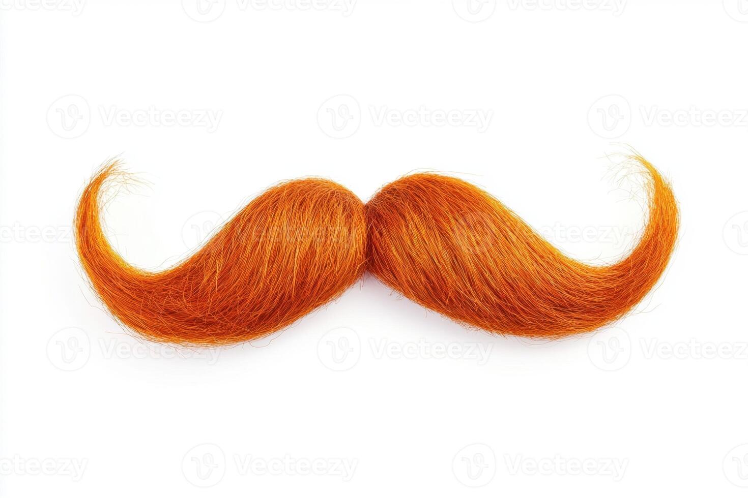 Unique orange mustache on a white background, perfect for fun projects photo